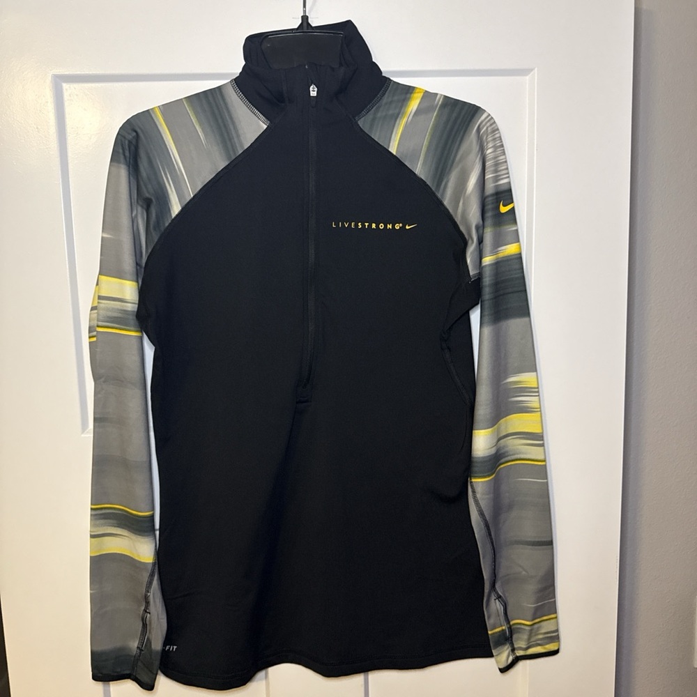 Nike Black and Gray Sweatshirt with Yellow Accents